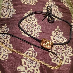 Gold Cat Pendant Choker Necklace Bundle